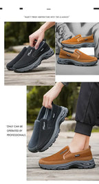 Mocasines Lona Hombre 2025 ∣ Sin Cordones ∣ Suela Gruesa Ligera