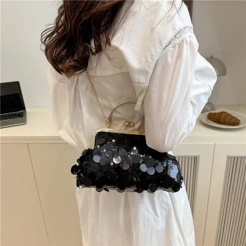Bolso Hombro Mujer Elegante Lentejuelas Noche