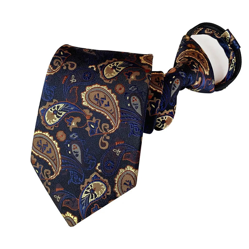 Corbata Preatada Con Cremallera Para Hombre Mujer Diseño Clásico