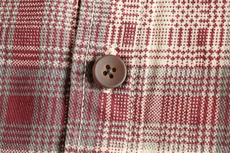 Camisa Retro Hombre | Cuadros Tartán | Algodón Tejido | Corte Holgado | Ticotrendy