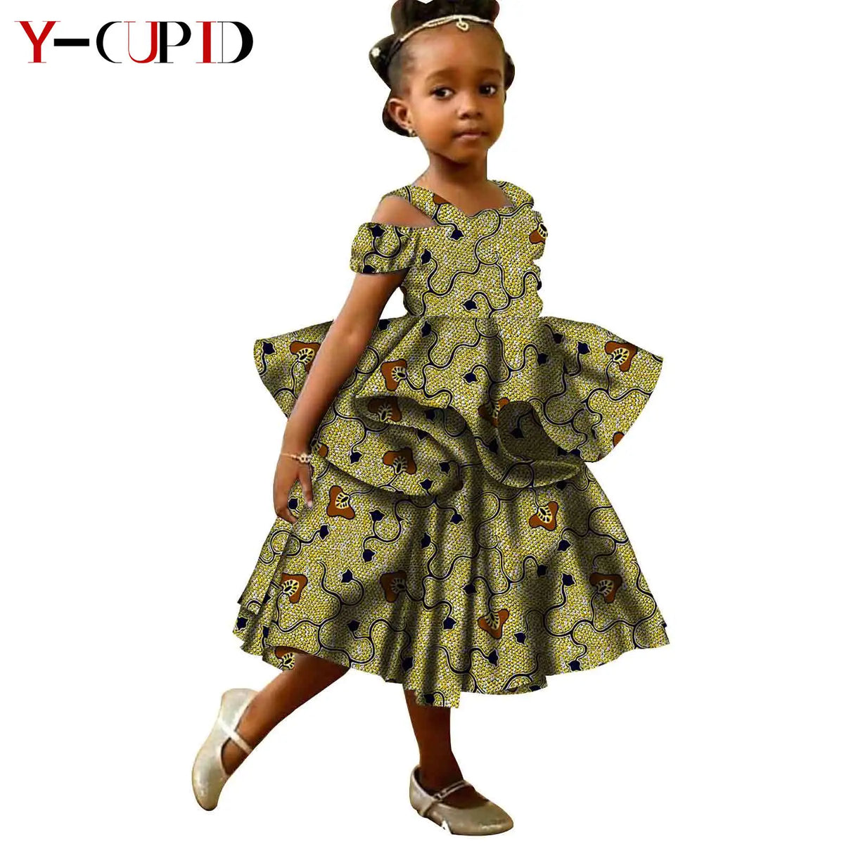 Vestido Ankara Doble Capa Volantes Niña | Fiesta Africana | Tallas S-XXL | Tico Trendy