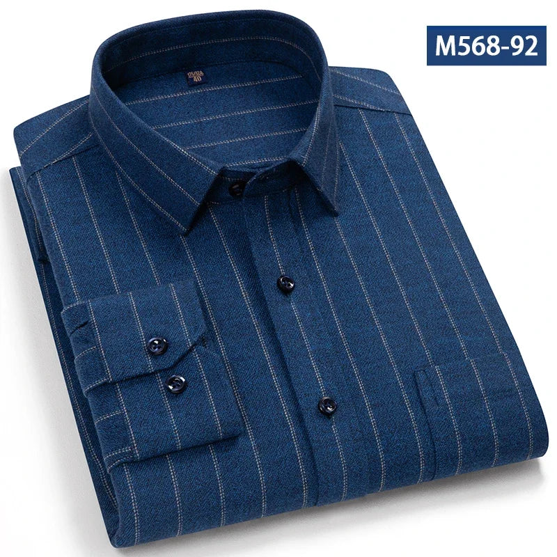 Camisa Clásica Algodón Hombre | Manga Larga | Botones | Casual y Oficina | Ticotrendy