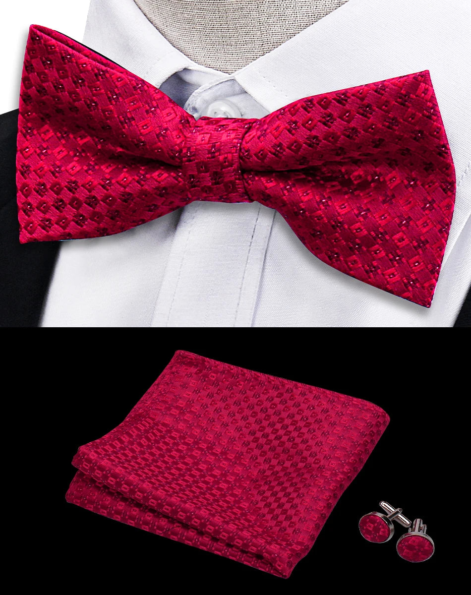 Conjunto Pajarita Pañuelo Gemelos Estilo Novedad Elegancia Pura Vida