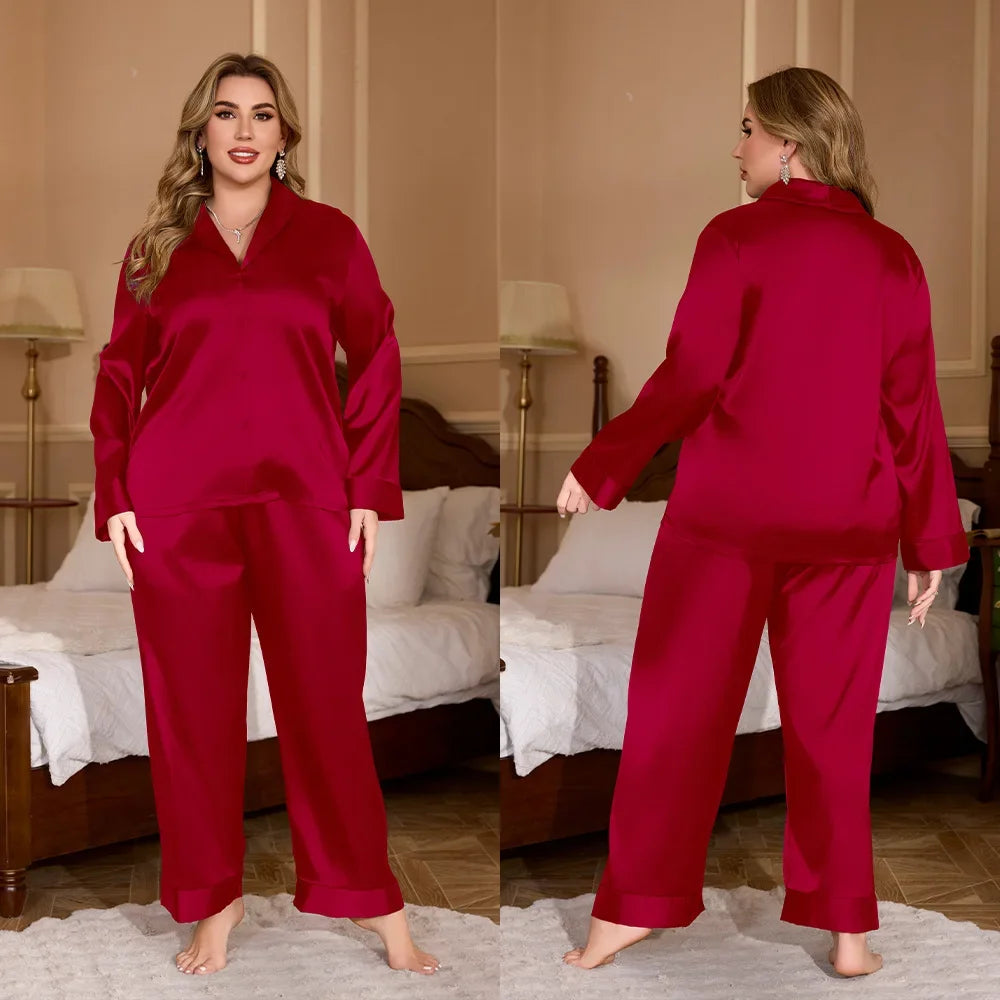 Conjunto de Pijama con Encaje Translucido | Talla Grande