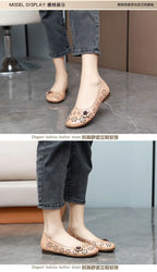 Mocasines de Cuero con Diseño Floral | Recortes Blancos | Planos | Informales