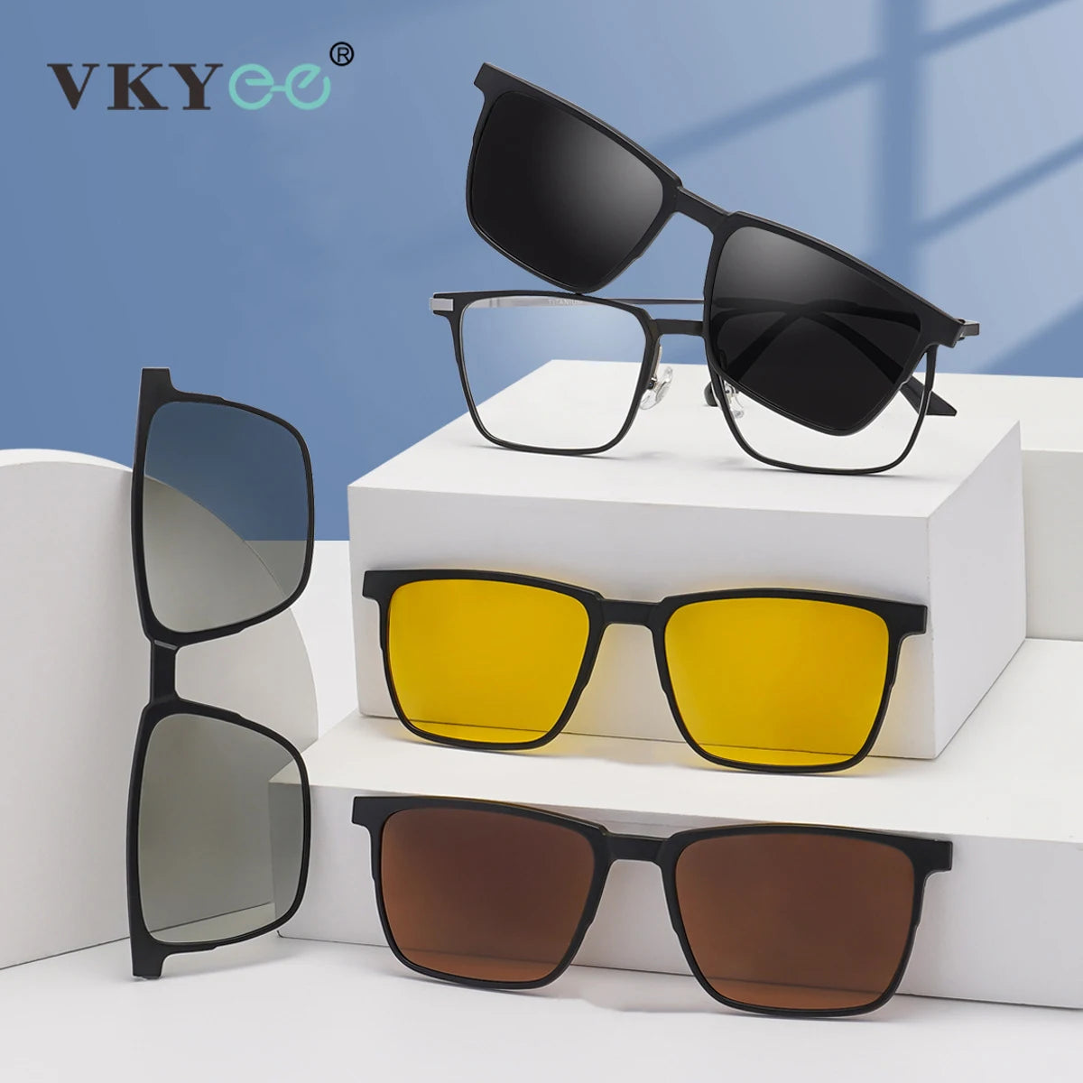 VKYEE, nuevas gafas de sol polarizadas con Clip magnético para hombres y mujeres, gafas de lectura ópticas, se pueden personalizar con prescripción F93006