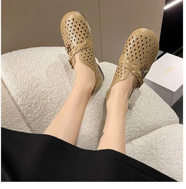 Mocasines de Diseñador con Punta Cuadrada | Ajuste Ancho | Cuero Suave | Novedad
