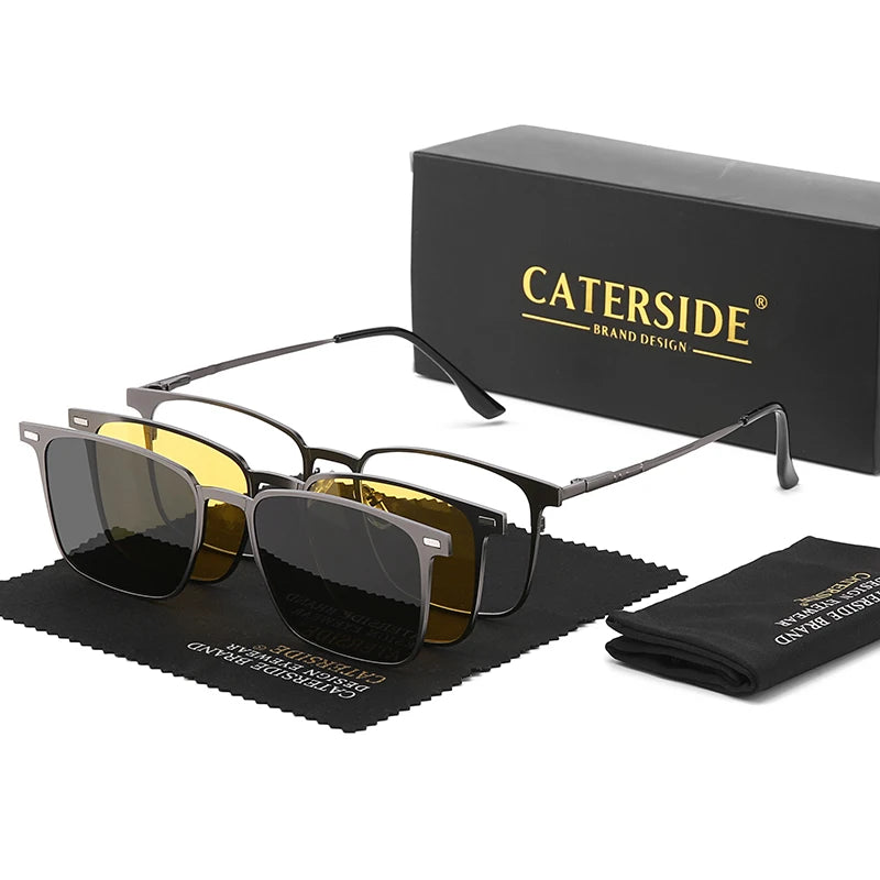 Gafas de Sol Caterside 3 en 1 | Montura Metálica | Lentes Magnéticas UV400 | Polarizadas