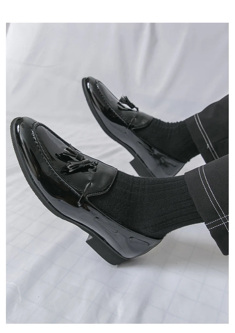 Zapatos Hombre Charol Morados Lujo Boda Fiesta Punta Puntiaguda | Talla 47