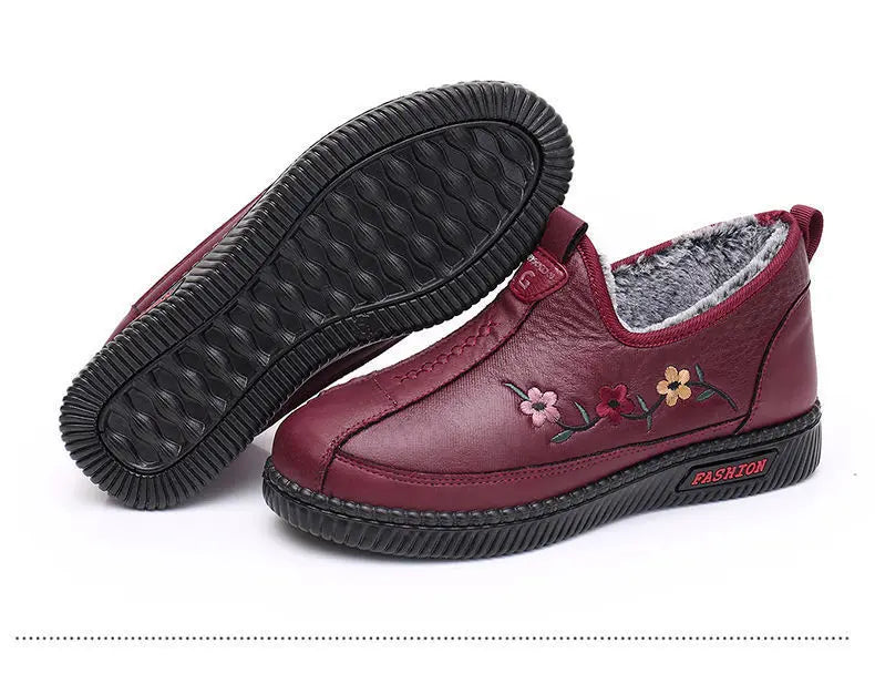 Zapatillas De Invierno Para Mamá | Mocasines Tipo Oxford Felpa Calidad