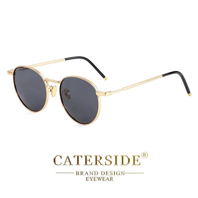 Gafas de Sol CATERSIDE Polarizadas | Redondas Retro | Montura Metal Punk