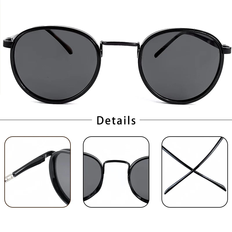 Gafas de Sol Caterside Redondas | Polarizadas Vintage | Montura Metal Steampunk TR