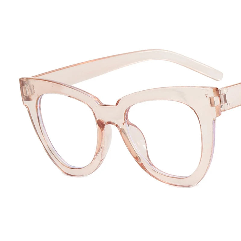 Montura Gafas Ojo Gato Marco Grande Retro Unisex | Antiazules Ópticas Titanio Plástico
