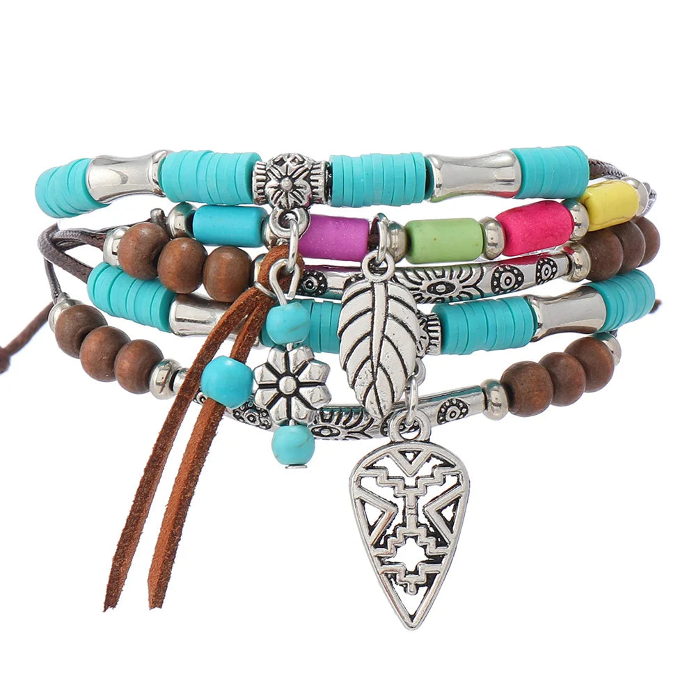 Pulseras de Cuero para Hombre y Mujer |  Hojas y Plumas  |  Dijes de Animales