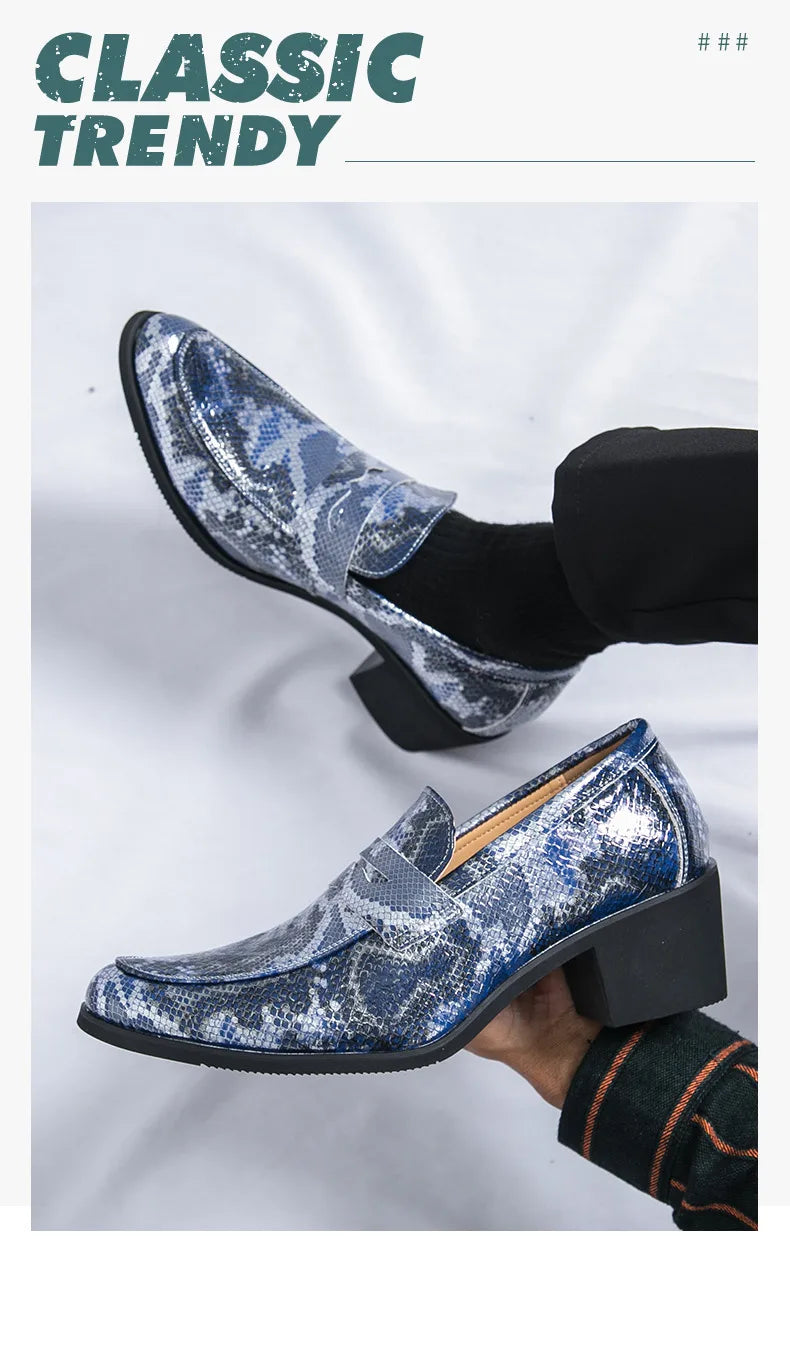 Zapatos Oxford Hombre Ticotrendy Piel Dividida Estampado Animal Sin Cordones | Elegantes