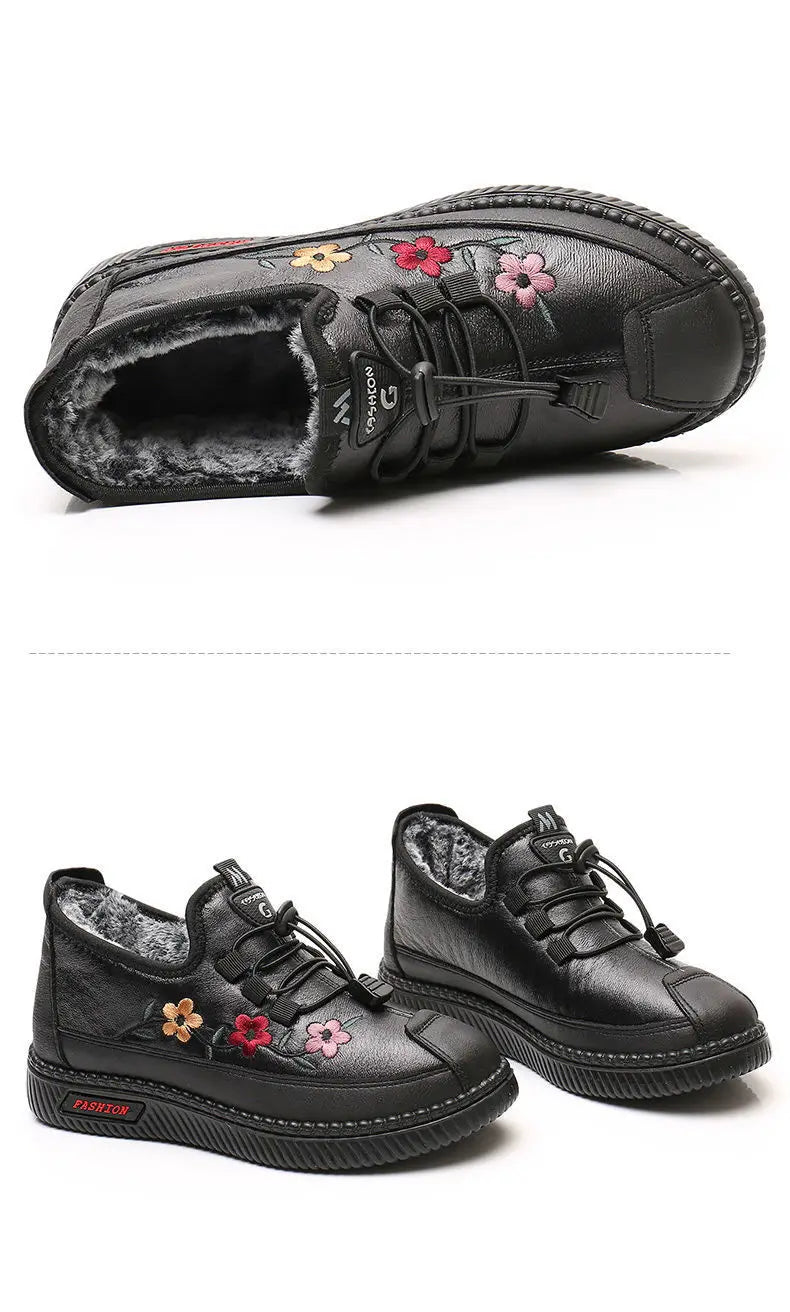 Zapatillas De Invierno Para Mamá | Mocasines Tipo Oxford Felpa Calidad