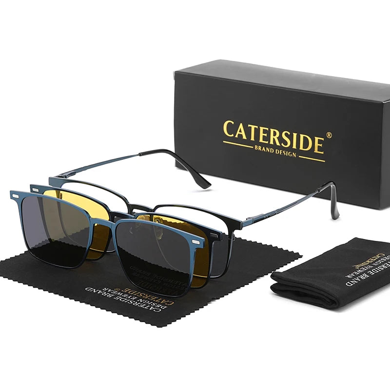 Gafas de Sol Caterside 3 en 1 | Montura Metálica | Lentes Magnéticas UV400 | Polarizadas