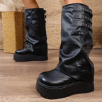 Botas de Tacón Grueso con Plataforma | Estilo Punk | Mujer