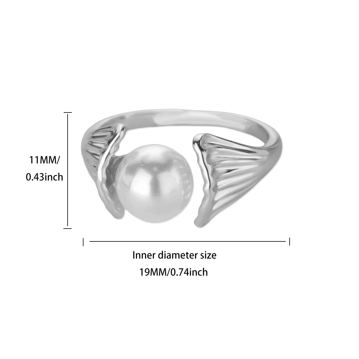 Anillo Ticotrendy Giratorio | Trébol Circón y Perlas | Acero Oro Boda 2025