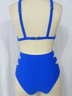 Conjunto de Bikini Halter de Color Sólido Cikini para Vacaciones y Playa