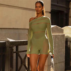 Body de Malla Rejilla | Catsuit Sin Entrepierna | Lencería Sexy | Ticotrendy
