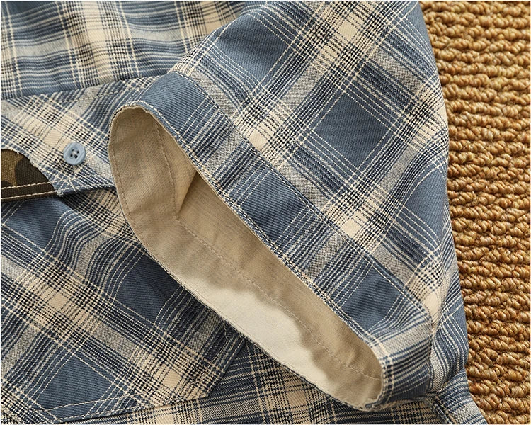 Camisa Casual Hombre | Cuadros Tartán | Algodón Puro | Manga Corta | Ticotrendy Costa Rica