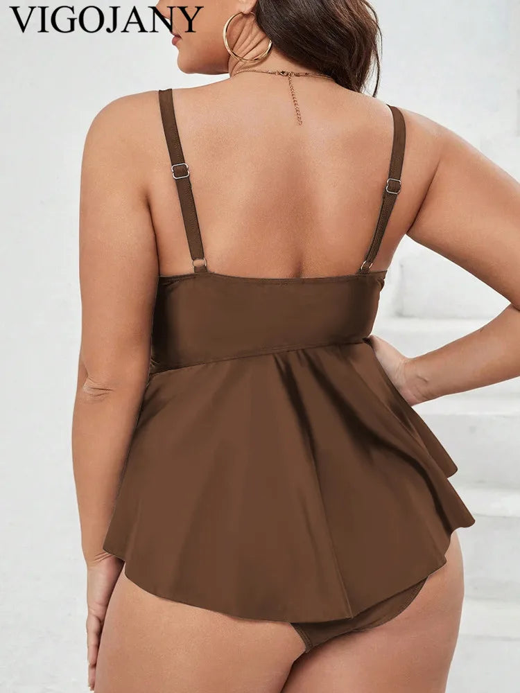 Tankini Push-Up de Cintura Alta con Espalda Descubierta