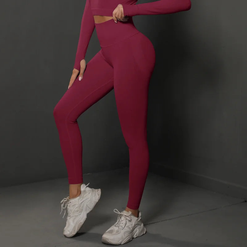 Pantalones Yoga Sin Costuras para Mujer | Secado Rápido y Cintura Alta | Fruncido en el Trasero | Tico Trendy