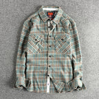 Camisa Gruesa Algodón 100% | Tejido de Lana | Retro Americano | Otoño-Invierno