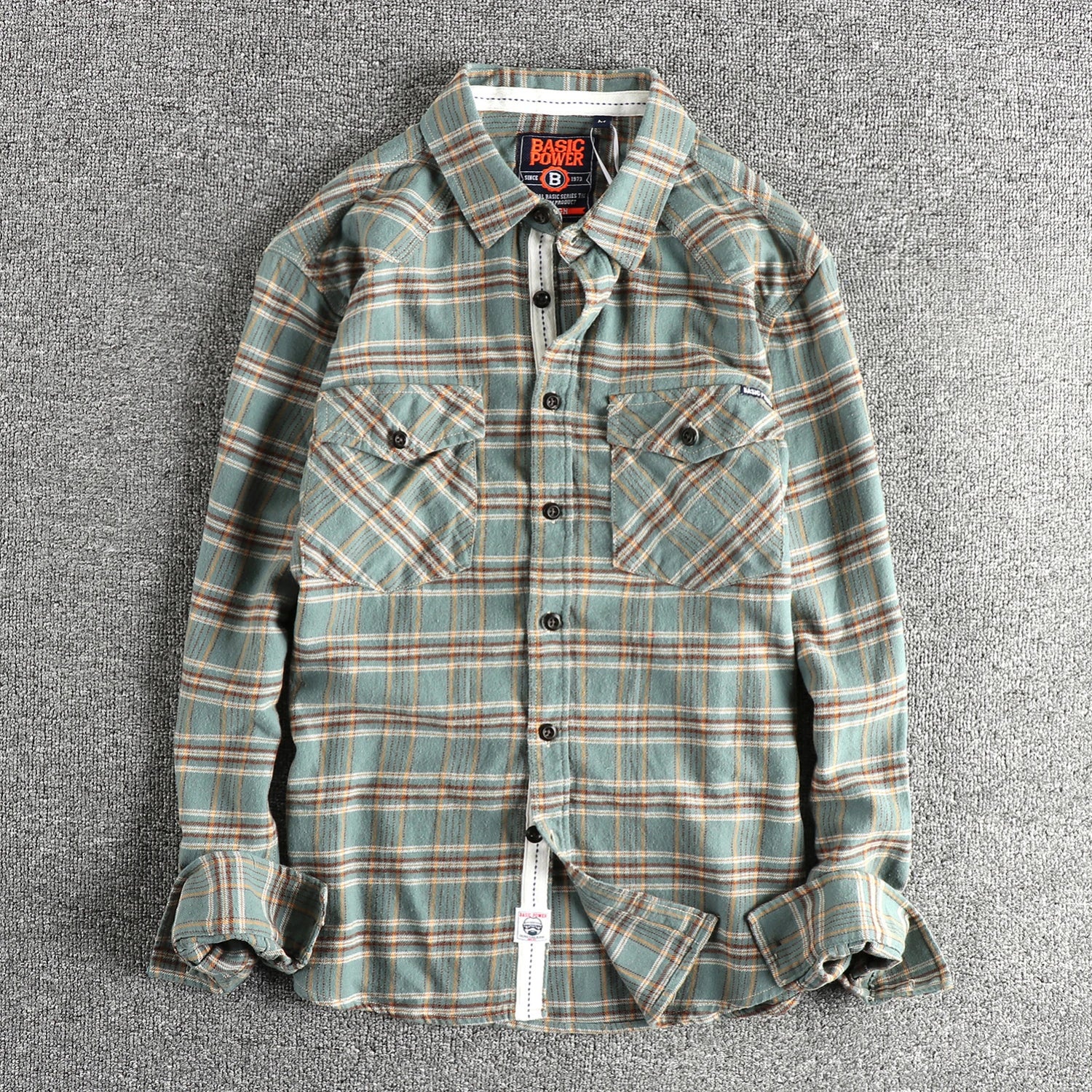Camisa Gruesa Algodón 100% | Tejido de Lana | Retro Americano | Otoño-Invierno