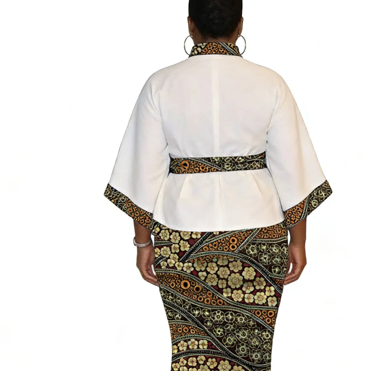 Conjunto Africano Blusa y Falda con Cinturón