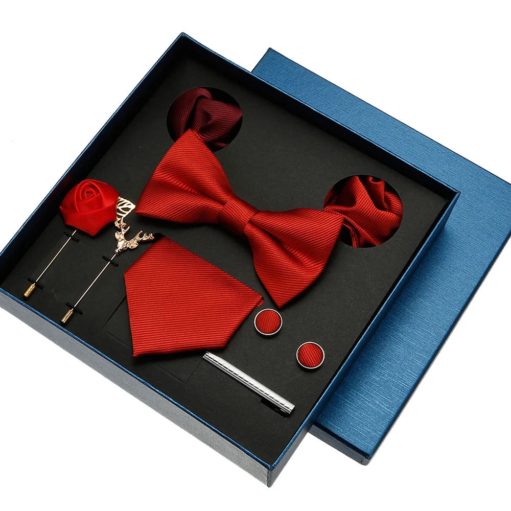 Set Corbata Pañuelo Gemelos Elegancia Formal Estilo Tico Regalo