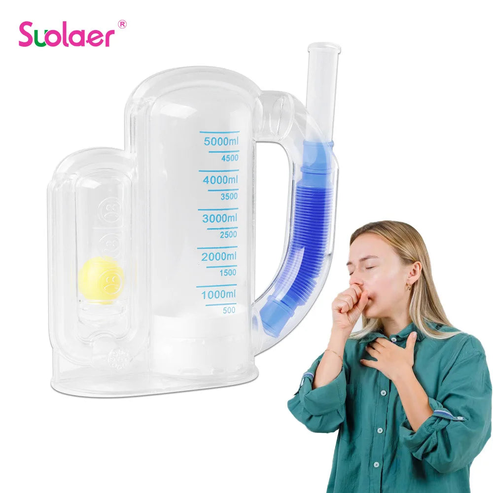 Entrenador De Respiración 3 Bolas | Ejercitador Función Pulmonar Capacidad Vital | Rehabilitación Y Canto
