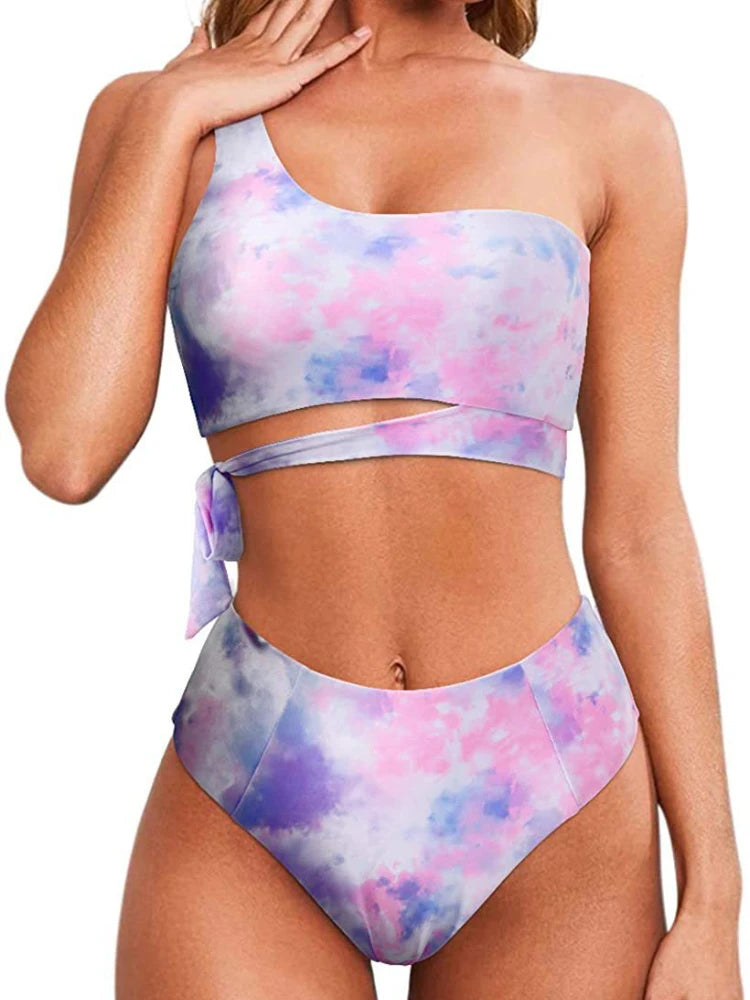 Bikini de Una Correa para Hombro - Traje de Baño Dividido