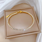 Pulseras de cadena de tenis de circonio brillante de acero inoxidable para mujeres y niñas, brazalete de lujo, accesorios de mano, regalos de joyería para amigos