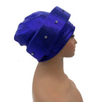 Turbante Africano con Ramo Floral, Auto Gele para Mujer