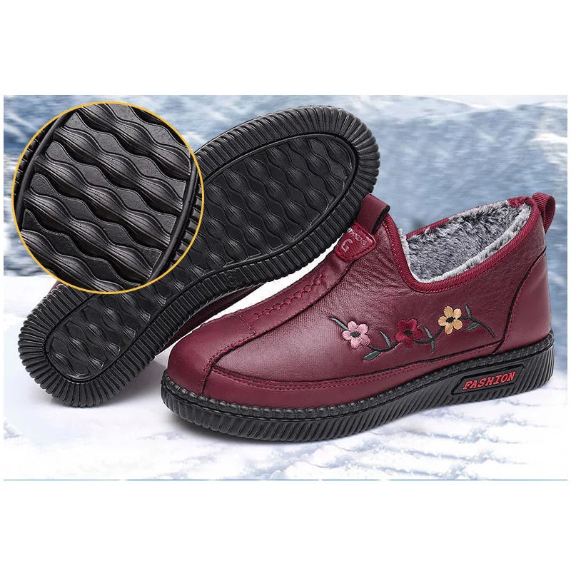 Zapatillas De Invierno Para Mamá | Mocasines Tipo Oxford Felpa Calidad