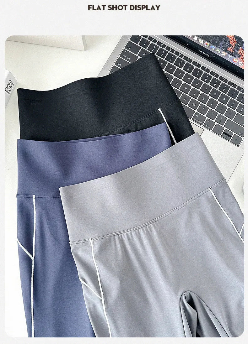 Pantalón Acampanado Curva Raya | Micro Flare Tobillo Dividido | Piel Tiburón Cintura Alta Sexy