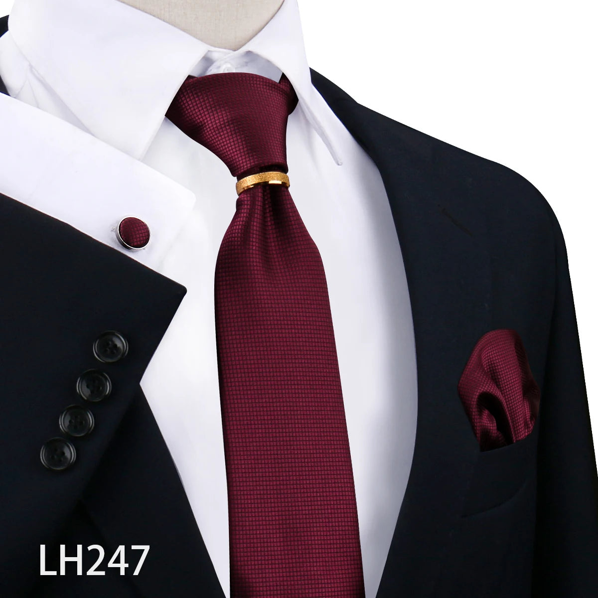 Set De Corbata Anillo Gemelos Pañuelo Accesorio De Traje Boda