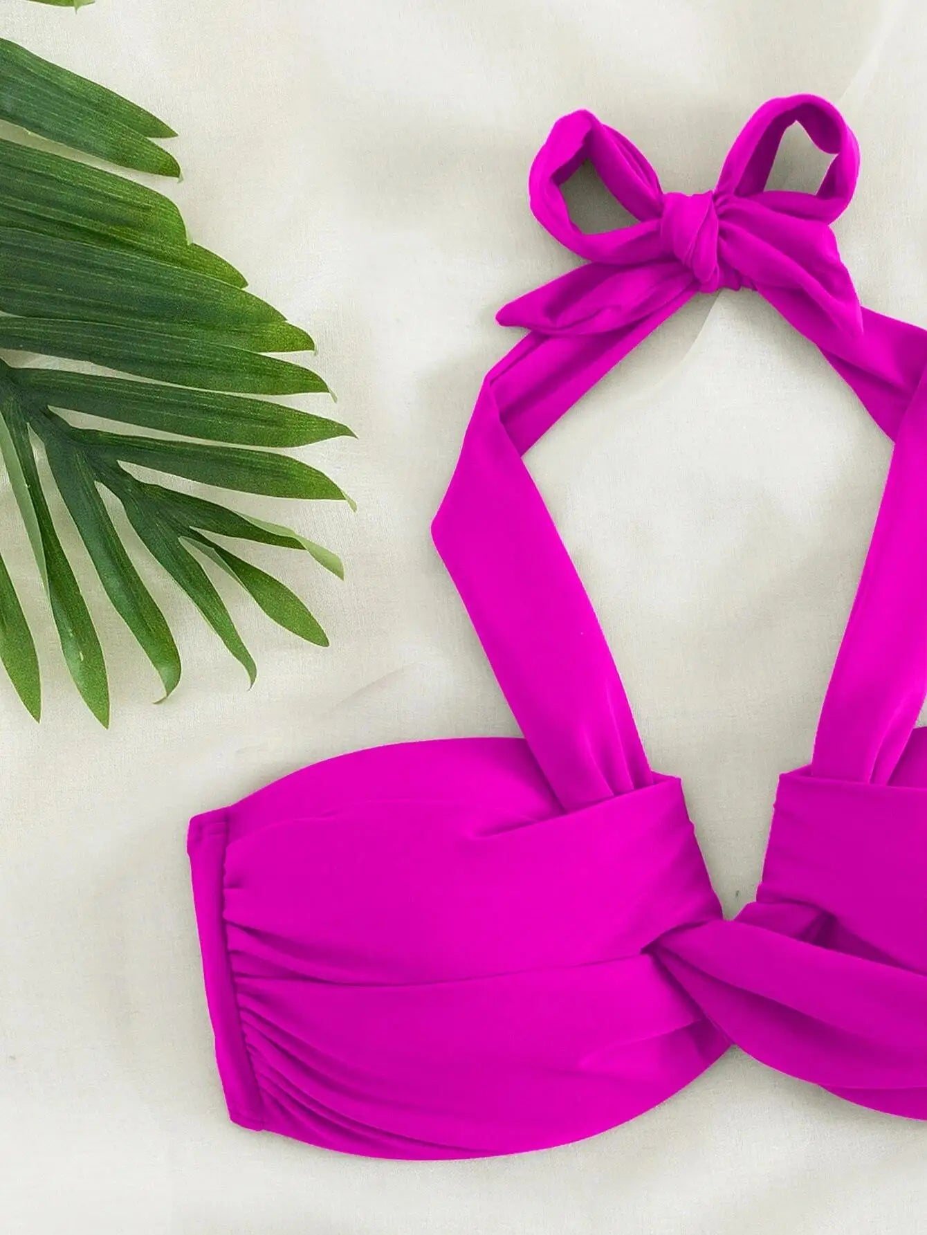 Bikini Halter Push Up con Twist - Traje de Baño de Playa