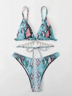 Bikini de Serpiente con Lentejuelas - Traje de Baño Glam para la Arena