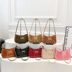 Bolso De Hombro Mujer Estampado Cocodrilo Lazo Vintage Pequeño