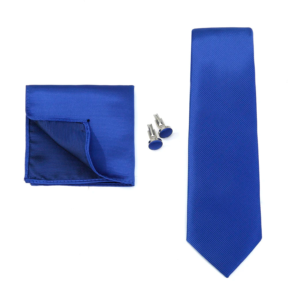 Set de Lujo Corbata Pajarita Pañuelo Gemelos Estilo Tico Elegante