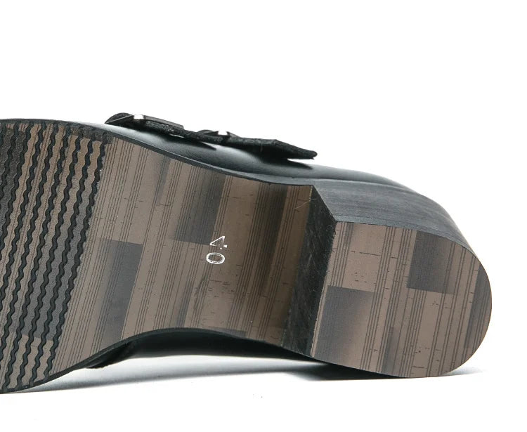 Zapatos Vestir Hombre Ticotrendy Piel Dividida Retro Punta Puntiaguda Boda | Con Hebilla