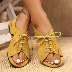 Sandalias Planas para Mujer | Cordones Cruzados | Punta Abierta | Estilo Gladiador