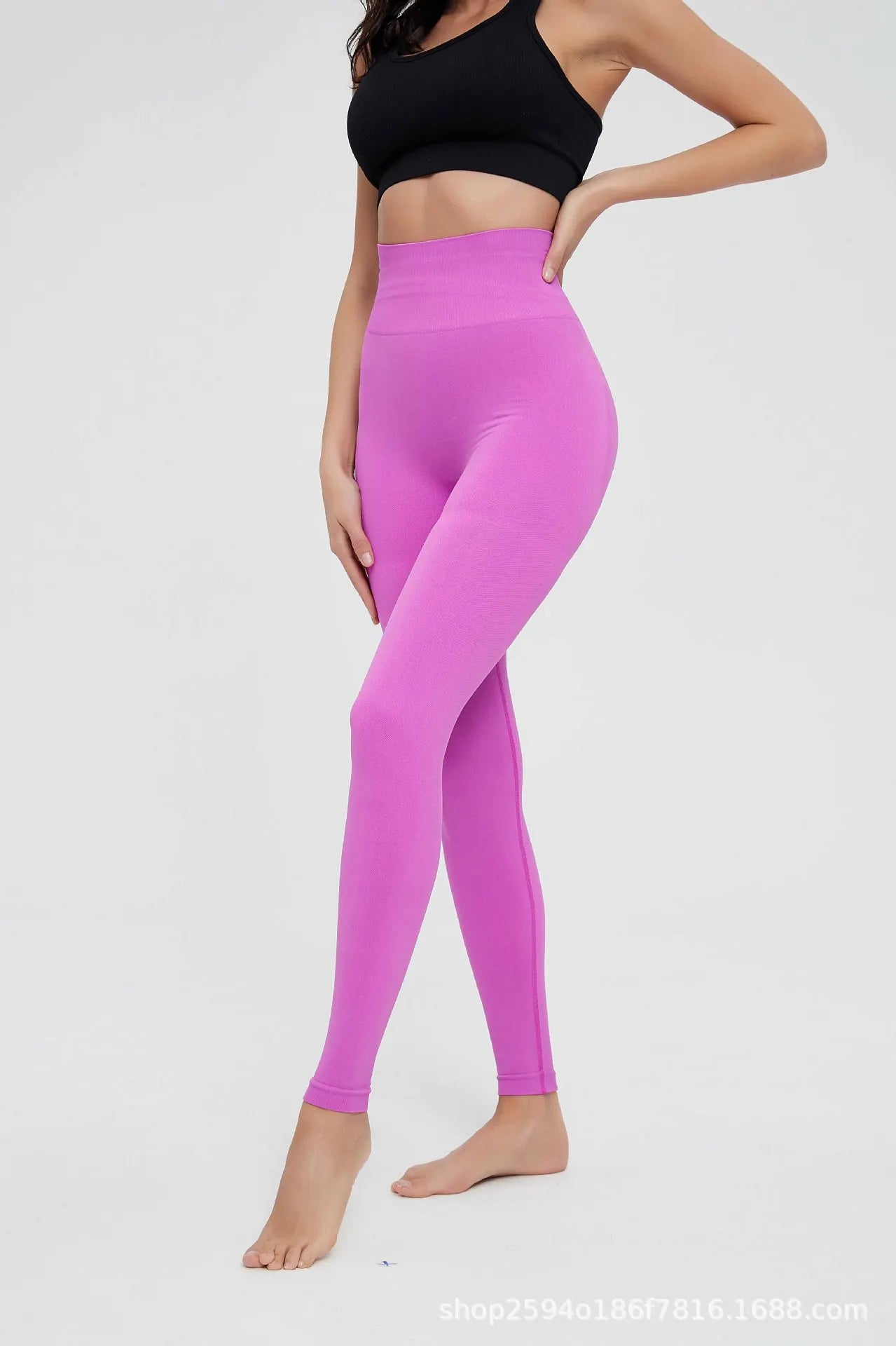 VEQKING, pantalones de Yoga de cintura alta para mujer, mallas deportivas sin costuras para realzar la cadera, mallas elásticas sólidas de realce para gimnasio, pantalones de entrenamiento para Fitness