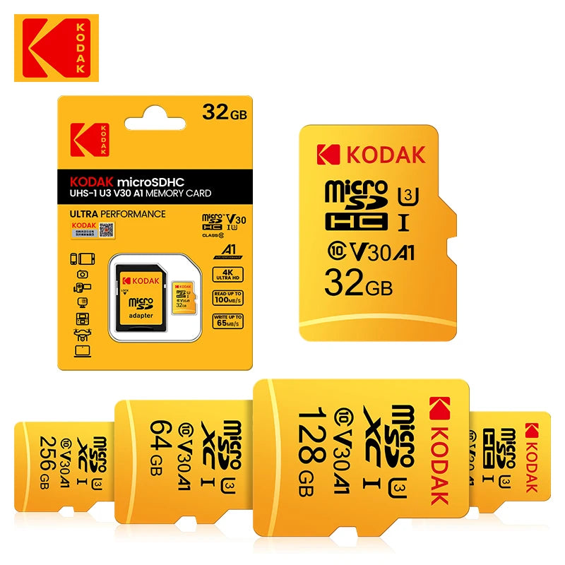 Tarjeta Micro SD Kodak Original | Clase 10 U3 V30 | Alta Velocidad 4K | Ticotrendy