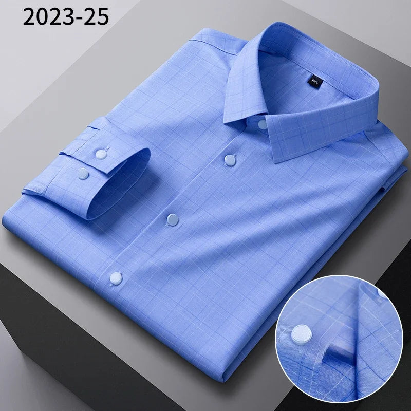 Camisa Cuadros Bambú Stretch | Ajuste Formal | Estilo Coreano | Fácil de Cuidar | Ticotrendy