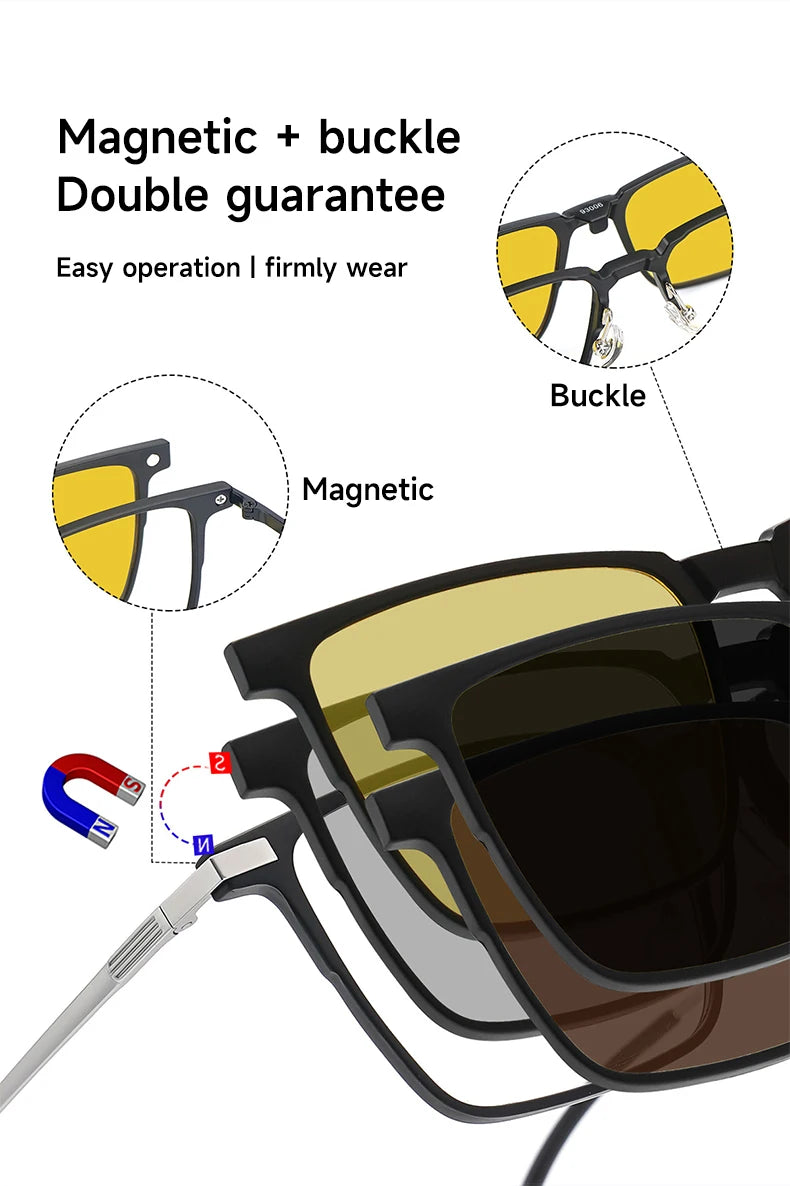 VKYEE, nuevas gafas de sol polarizadas con Clip magnético para hombres y mujeres, gafas de lectura ópticas, se pueden personalizar con prescripción F93006
