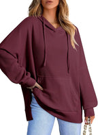 Sudadera Gofres Capucha Plus Size | Manga Larga Bolsillos Estampado Relieve | Tallas 1XL-5XL | Tico Trendy